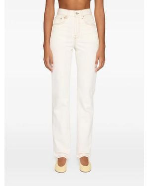 Jacquemus Pantalon De-Nimes À Boutonnière - White
