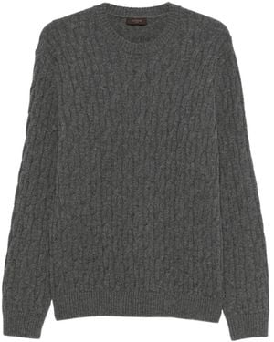 Zanone Maglione Con Lavorazione Intrecciata - Grigio