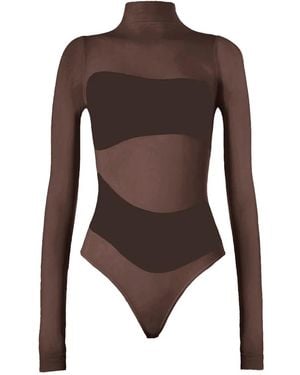 Wolford Long-Sleeved String Body - Brown