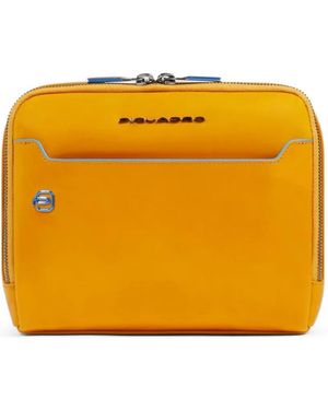 Piquadro Leather Crossbody Bag - Orange