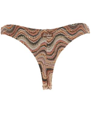 MC2 Saint Barth Sequin-Embellished Chevron Bikini Bottoms - Natural