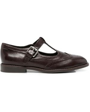 ADRIANNA FERETTI Brogue-Detail T-Bar Court Shoes - White