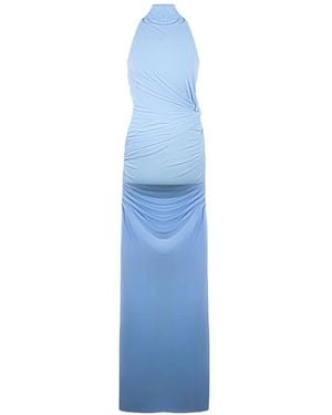 ANDAMANE Stella Knot Draping Maxi Dress - Blue