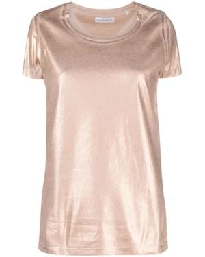 Madison Maison Short-Sleve Lamé T-Shirt - Pink