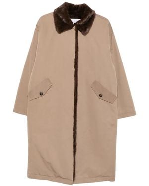 ELEH Flap-Pocket Oversized Coat - Natural
