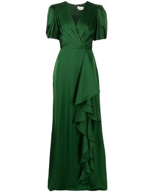 Sachin & Babi Mila Ruffle-Drape Gown - Green
