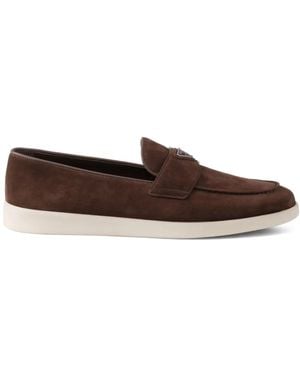 PRADA グレー スエード ローファー Prada スエード ローファー | ニュートラル | FARFETCH JP