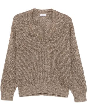 Brunello Cucinelli Pullover Mit V-Ausschnitt - Natur