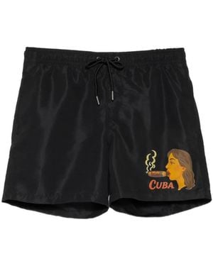 Melt Drawstring Graphic Shorts - Black