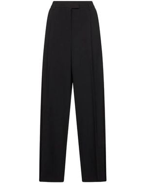 Blanca Vita Pleated Straight-Leg Trousers - Black
