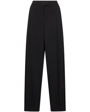 Blanca Vita Pantalon Droit À Design Plissé - Noir