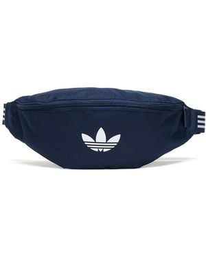 adidas Logo Striped-Strap Belt Bag - Blue