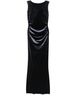 La Petite Robe Di Chiara Boni Crystal-Embellished Ruched Maxi Dress - Black