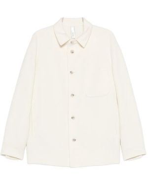 Hevò Button-Down Shirt Jacket - White