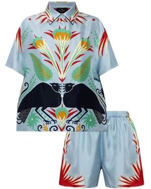 Etro Pijama Con Estampado Gráfico De X Tabby Booth - Blanco