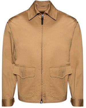 Doppiaa Patch-Pocket Zip-Up Jacket - Brown