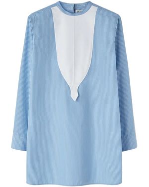 Jil Sander Striped Cotton Blouse - Blue