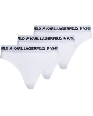 Karl Lagerfeld Tanga mit Logo-Bund - Weiß