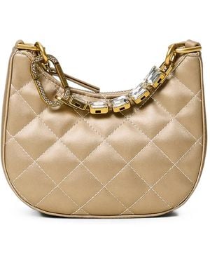 Twinset Quilted Crystal-Embellished Tote Bag - Natural
