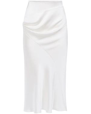 Nina Ricci Asymmetrical Draped Midi Skirt - White