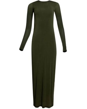 Wardrobe NYC Sheer Long-Sleeves Maxi Dress - Green