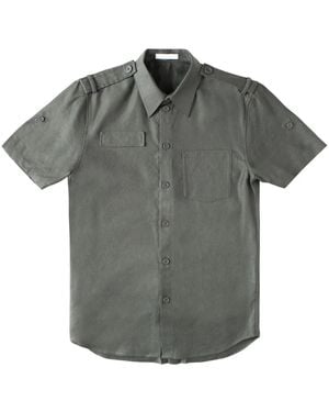 Helmut Lang Epaulette Short-Sleeve Shirt - Grey