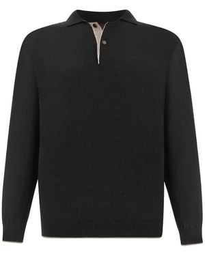 Paul & Shark Piuma Wool Polo Shirt - Black