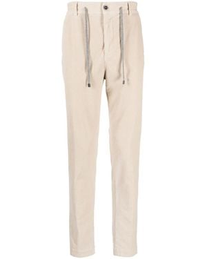 Peserico Drawstring-Waist Corduroy Trousers - Natural