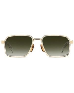 David Beckham Geometric-Frame Sunglasses - Green