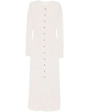 Ba&sh Abito Lungo Anisa A Coste - Bianco