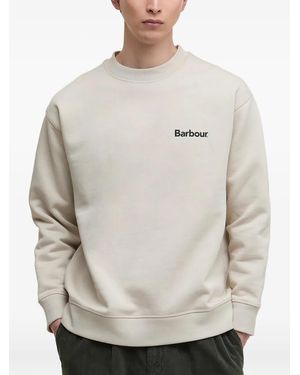 Barbour Logo-Print Crew-Neck Sweatshirt - Gray