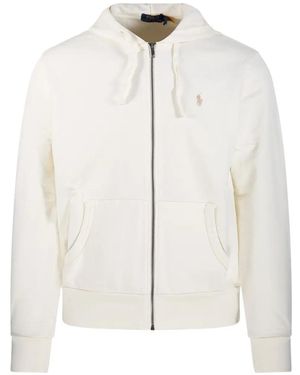 Ralph Lauren Logo-Embroidered Zip-Up Hoodie - White