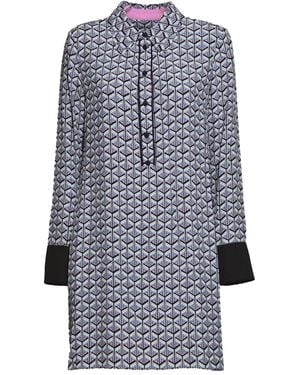 Diane von Furstenberg Robe-Chemise À Motif Géométrique - Bleu