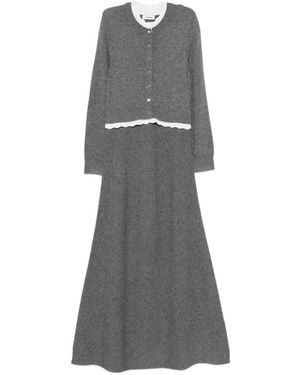 Sandro Gestricktes Maxikleid Mit Knöpfen - Grau