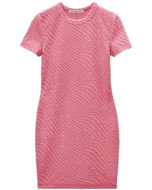 T By Alexander Wang Logo-Jacquard Mini Dress - Pink
