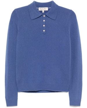 Alex Mill Cashmere Long-Sleeves Polo Top - Blue