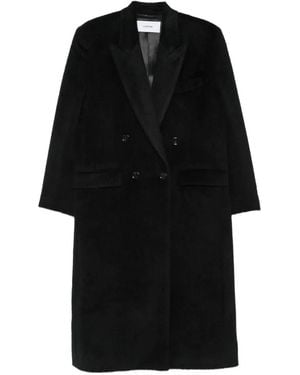 Lardini Martin Double-Breasted Peaked-Lapels Coat - Black
