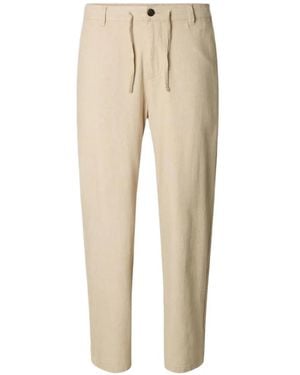 SELECTED Drawstring Loose Pants - Natural