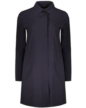 Moorer Silene Logo-Button Coat - Blue
