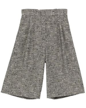 Lorena Antoniazzi Tweed Wide-Leg Shorts - Gray