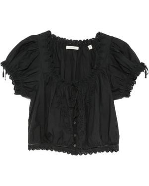 Doen Nera Broderie-Anglaise Blouse - Black
