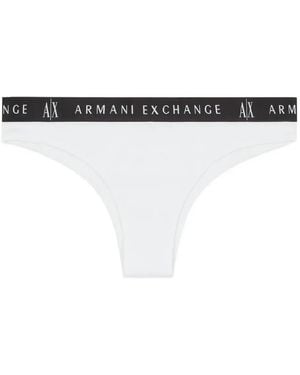 ARMANI EXCHANGE Logo-Waistband Briefs - White