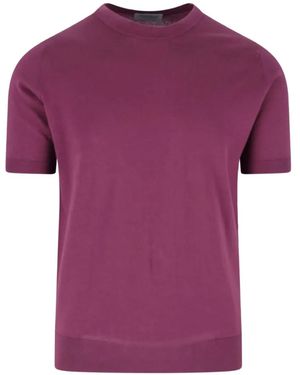 John Smedley Crew-Neck T-Shirt - Purple