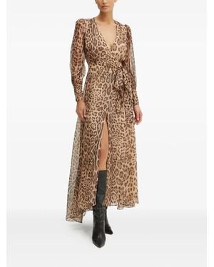 Bardot Maxikleid Mit Leoparden-Print - Natur