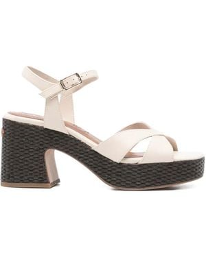 Tamaris Criss-Cross Platform Sandals - White