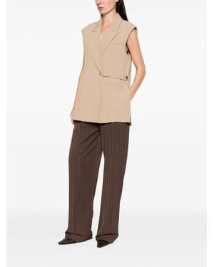 Imperial Sleeveless Notched-Lapels Gilets - Natural