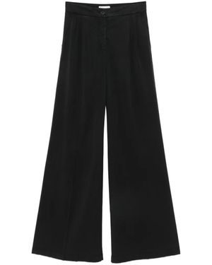 Via Masini 80 Pleated Wide-Leg Trousers - Black