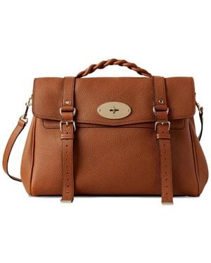 Mulberry Large Alexa Braided-Handle Satchel Bag - Brown