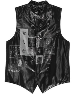 Yohji Yamamoto Graphic-Print Gilets - Black