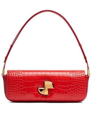 Patou Le Lock Crocodile-Embossed Shoulder Bag - Red